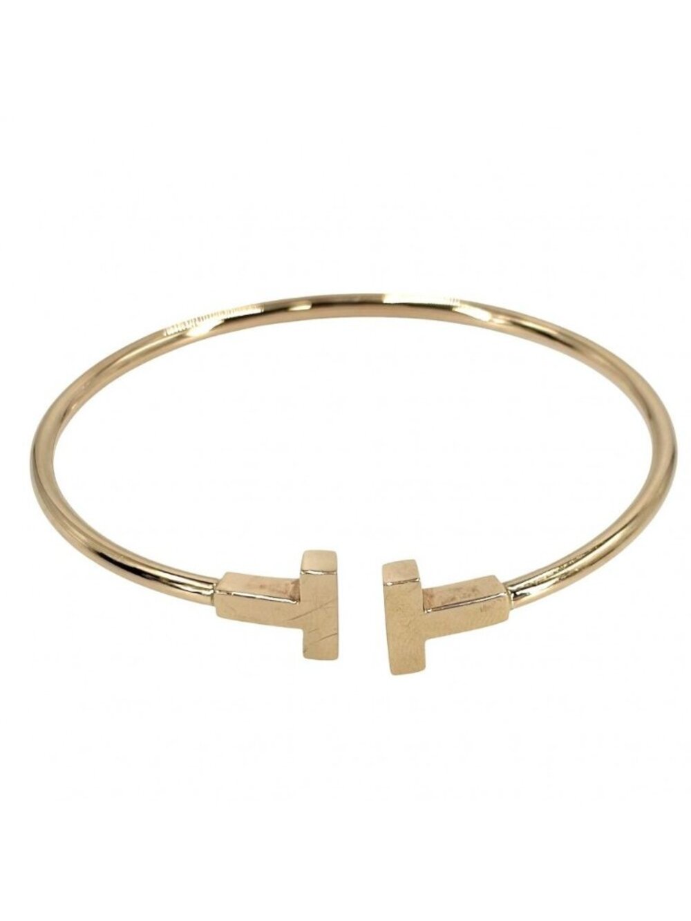 Tiffany & Co Bangle T Wire Bracelet 18k Gold PG